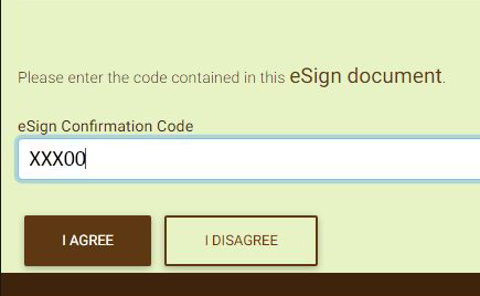 Screen capture showing where to enter the code