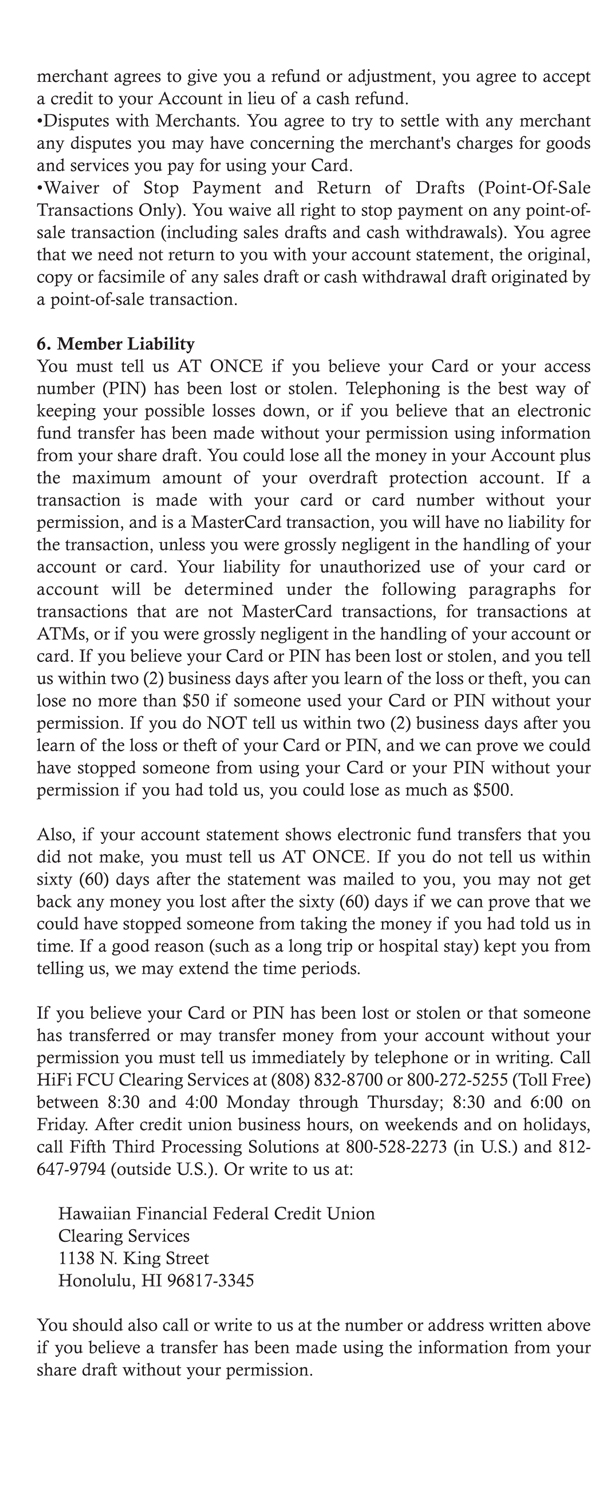 Electronic Fund Transfer Brochure Page 5