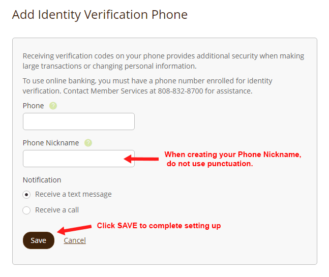 Screen capture showing phone input, phone nickname input, and save button